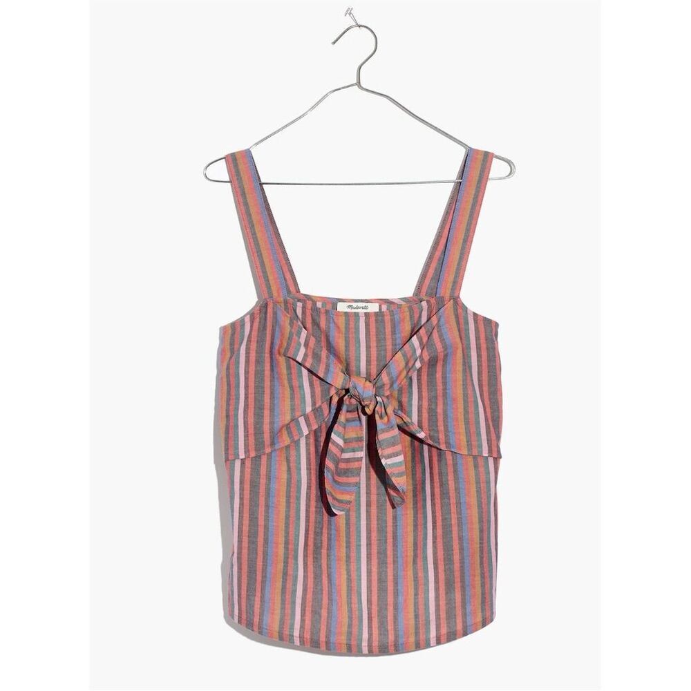 Madewell‎ Women's Tie-Front Cami Top Rainbow Stripe Size 2P